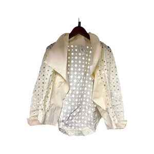 WynneCollection Women's Eyelet Flyway Topper Cream - Regular